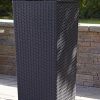 30 Gallon Wicker Trash Can with Lid, All Weather Tall Resin Plastic Garbage Can