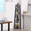 VASAGLE Industrial Corner Shelf, 5-Tier Bookshelf, Plant Stand