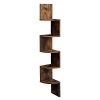 VASAGLE Corner Shelf, 5-Tier Floating Wall Shelf with Zigzag Design