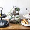 Creative Co-op Distressed Wood 2-Tier Tray
