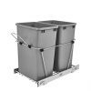 Rev-A-Shelf - Double 35 Qt. Pull-Out Silver and Chrome Waste Container