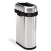 simplehuman 50 Liter / 13.2 Gallon Slim Open Top Trash Can Commercial Grade