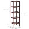 Enhance Storage with Lerro 5-Tier Bamboo Bathroom Shelf - Stylish and Space-Saving