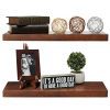 Home Decor with Rustic Farmhouse Floating Wood Shelves - Set of 2