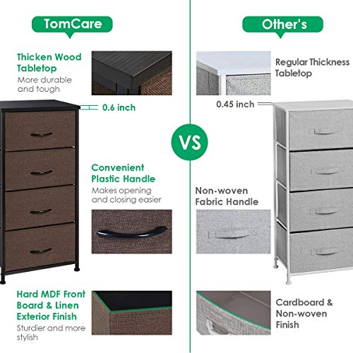 TomCare Dresser 4-Drawer Storage Drawers Dressers Thicken Wood