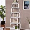 Mixcept 66" Multi-Purpose Shelves 5 Tier Bookshelf Bookcases Wooden Storage