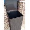 30 Gallon Wicker Trash Can with Lid, All Weather Tall Resin Plastic Garbage Can