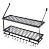 KES 30-Inch Kitchen Pan Pot Rack Wall Mounted Hanging Storage Organizer