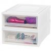 IRIS Shallow Box Chest Drawer, 4 Pack, White