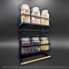 Magnetic Fridge Spice Rack Organizer (Large with 6 Utility Hooks)