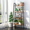 LANGRIA Industrial Ladder Shelf 4-Tire Vintage Bookcase