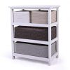 Cypress Shop White 4 Woven Basket Drawers Storage Unit