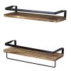 PETER'S GOODS Rustic Floating Wall Shelves with Rails