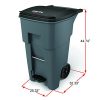 65-Gallon Rubbermaid Brute Step-On Trash Can with Heavy-Duty Wheels – Industrial Rollout Bin for Indoor & Outdoor Use