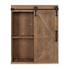 Kate and Laurel Cates Wood Wall Storage Cabinet with Sliding Barn Door