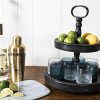 Creative Co-op Distressed Wood 2-Tier Tray