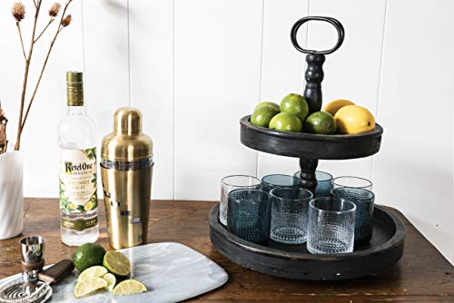 Creative Co-op Distressed Wood 2-Tier Tray