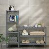 SONGMICS 100% Bamboo Bathroom Shelf Stand Rack