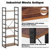 LANGRIA Bookcases 5-Tire Bookshelf Vintage Industrial Bookcase