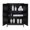 Iwell Bathroom Floor Storage Cabinet with 2 Adjustable Shelf