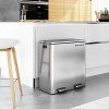 Dual Compartment 60L Stainless Steel Step Trash Can - Efficient Recycling & Waste Solution