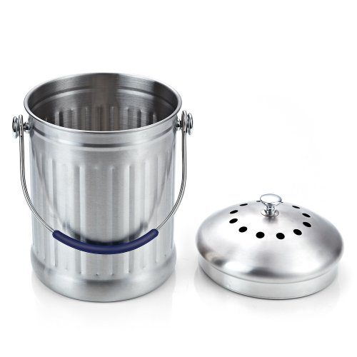 Cook N Home 1 Gallon Stainless Steel Kitchen Compost Bin