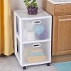 Sterilite Ultra 2 Drawer Cart, White Frame & Clear Textured Drawers