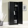 Sauder Storage Cabinet, L: 29.61" x W: 16.02" x H: 71.50", Ebony Ash finish
