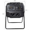 EJWOX Garden Compost Bin Tumbler, 43 Gallon Capacity with 2 Chambers