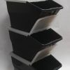 WTM BBCL- Three Pack of Stackable  Bins with Hinged  Lids