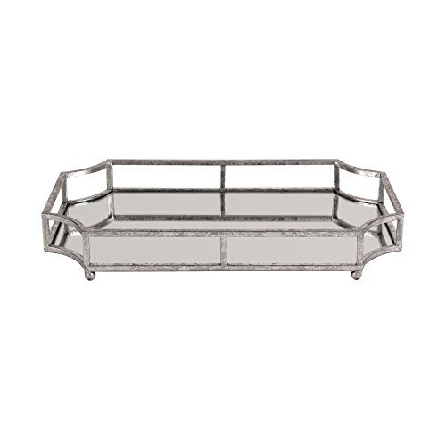 Kate and Laurel Ciel Metal Mirrored Ornate Scalloped Decorative Tray