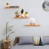 Floating Wall Shelves,Natural Bamboo,Corner Shelves,Display Ledge Shelf
