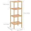 Lerro Bamboo Bathroom Shelf – 4-Tier Adjustable Storage Rack for Kitchen, Hallway, & Bedroom