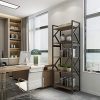 DEWEL 5-Shelf Bookshelf Vintage Industrial Rustic Bookshelf Rack