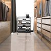 Seville Classics 3-Tier Stackable 9-Pair Woodgrain Resin Slat