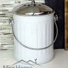 Indoor Kitchen Stainless Steel Compost Bin - White
