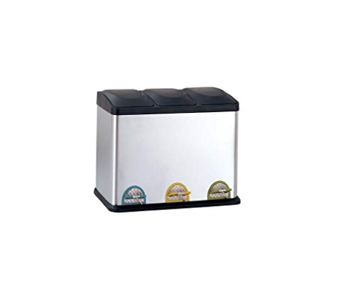 Organize It All 3 Compartment Step-On 45 Liter Recycling Trash Can