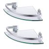 KES Aluminum Glass Shelf Bathroom Bath Corner Caddy Basket Storage