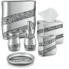 DWELLZA Silver Mosaic Bathroom Accessories Set