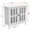 Yaheetech Sideboard Buffet Storage Cabinet with Glass Door