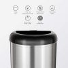 NINESTARS Open Top Office Bathroom Trash Can, 13 Gal 50L