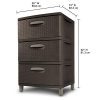 Sterilite 3 Weave Drawer Unit, Espresso with Driftwood Handles and Legs