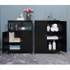 Iwell Bathroom Floor Storage Cabinet with 1 Adjustable Shelf
