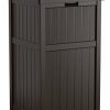 Suncast Gallon Outdoor Trash Can for Patio - Resin Outdoor Trash