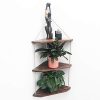 ASLINY Rustic Floating Corner Shelves Wall Mounted, 3 Tier Wood Storage