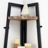O&K FURNITURE 5 Shelf Industrial Corner Bookcase and Shelf