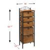 5 Drawer  Storage Unit w/ Wicker Baskets - Versatile Tower