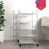 YKEASE 5-Shelf Shelving Units on Wheels Stainless Steel Kitchen Cart