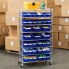 Seville Classics Commercial 8-Tier UltraZinc/Blue NSF 24-Bin Rack Storage