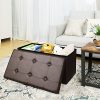 SONGMICS 30 Inches Faux Leather Folding Storage Ottoman Bench